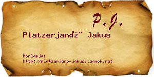 Platzerjanó Jakus névjegykártya